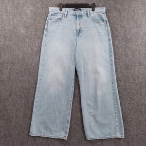 Gap High Rise Wide-Leg Denim Jeans Womens 14/3 Baggy Y2K Relaxed Fit 34x29